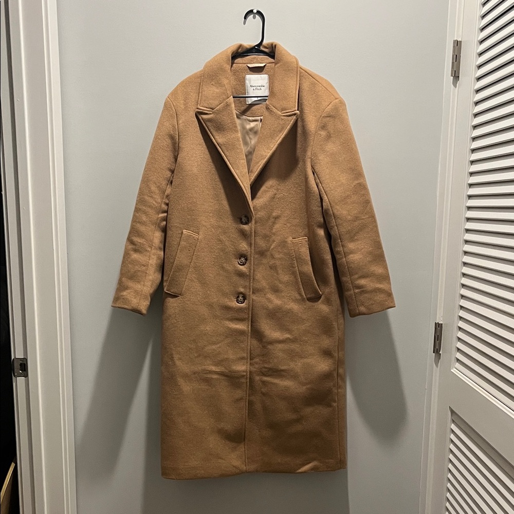 Abercrombie & Fitch Tan Wool-Blend Coat
